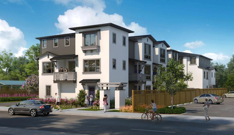 Architectural rendering of the 955 Woodside Road homes